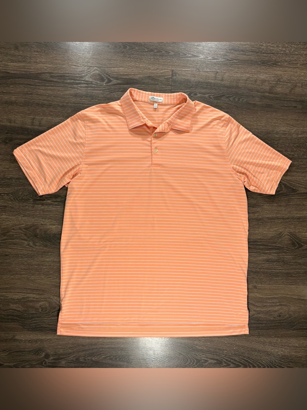 Peter Millar Summer Comfort Men's Striped Polo Shirt Peach XXL